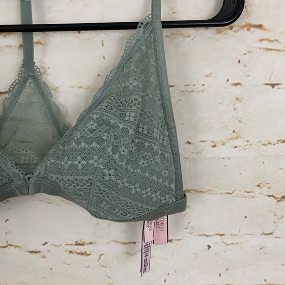 NWT Victoria’s Secret L racerback lace bra green - Picture 3 of 5